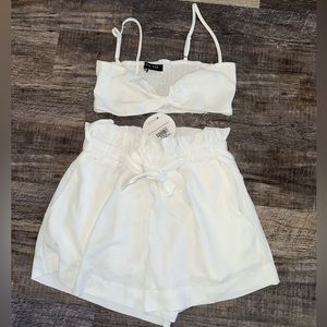 White fox boutique white shorts set